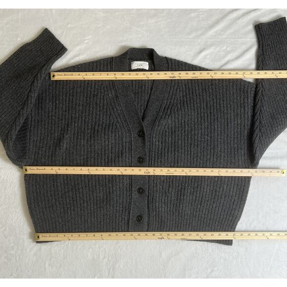 TUG Womens Wool Chunky Knit Ribbed Cardigan Sz OS Gray Oversized Minimal Capsule - Picture 7 of 9